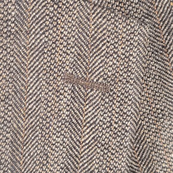 Etienne Aigner Blazer 44L Brown Herringbone Lambswool Sport Coat India Vtg - Picture 12 of 15